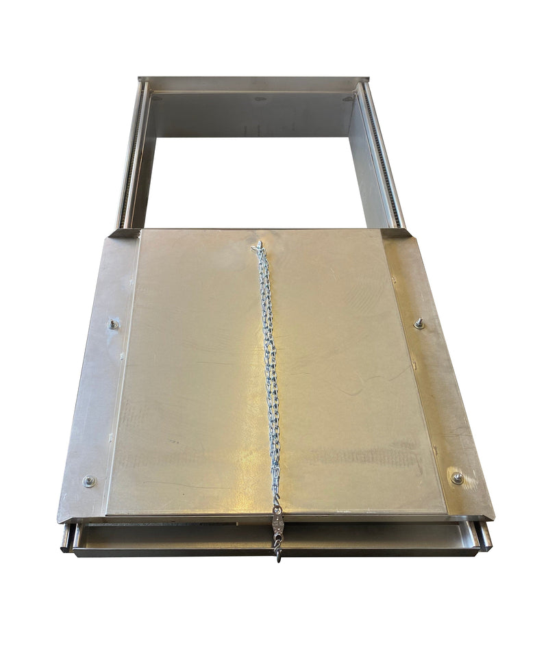 Trash Chute Discharge Door - Square 24" - Midland Style - Gravity Rolling,