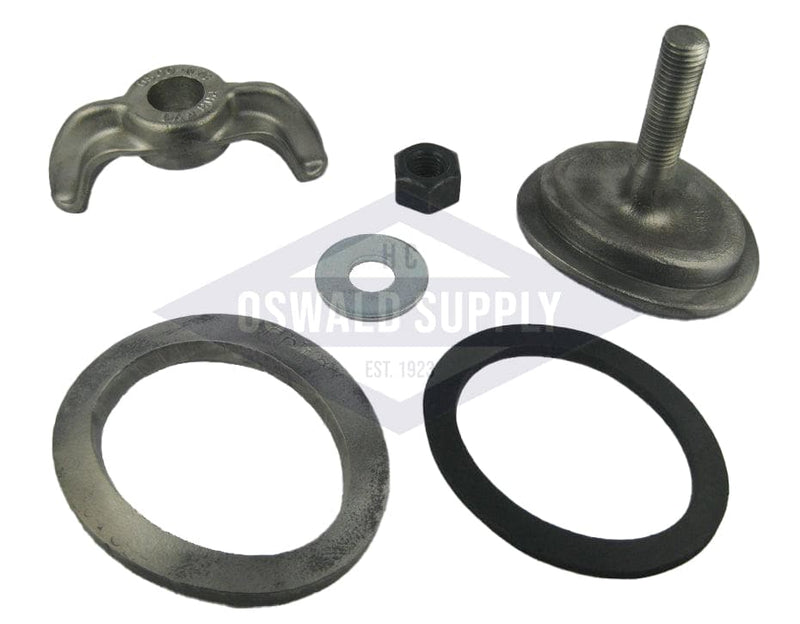 3 X 4, Forged Steel, Integral Bolt, Elliptical, Curved 60R. Handhole Assembly, with Patch Plate