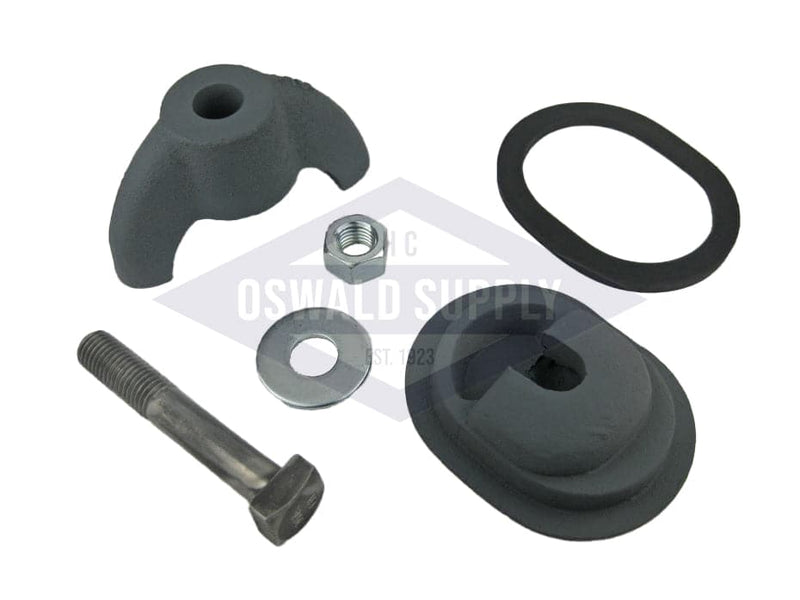 (PHH35C) Oil City Handhole Assembly, Less Ring. 3 X 4, Obround, Cast Iron, Loose Bolt, "W364" - Oswald Supply