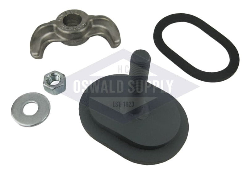 Continental Handhole Assembly, Less Ring. 3 X 4-½, OB, Curved 18R (PHHBE5918C) - Oswald Supply