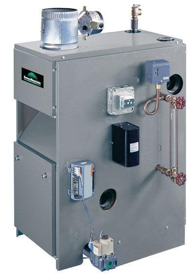 Green Mountain GMGS299E, 299,000 BTU Gas Fired Steam Boiler w/Burner, In-Stock & Ready to Ship - Oswald Supply