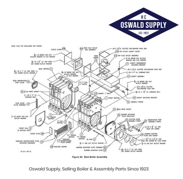 Oswald Supply Company Sells Boiler Sections and Assembly Parts - Supplying Boiler Repair Parts Since 1923 - Oswald Supply