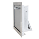 "M" Midland Style Stainless Steel Trash Chute Door - Bottom Hinged - T Handle - Rubbish - Standard Trim