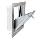 "M" Midland Style Stainless Steel Trash Chute Door - Bottom Hinged - T Handle - Rubbish - Standard Trim