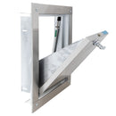 "M" Midland Style Stainless Steel Trash Chute Door - Bottom Hinged - ADA Compliant - Rubbish - Standard Trim