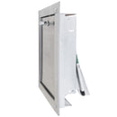 "M" Midland Style Stainless Steel Trash Chute Door - Bottom Hinged - T Handle - Rubbish - Standard Trim