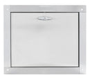 "M" Midland Style Stainless Steel Trash Chute Door - Bottom Hinged - T Handle - Rubbish - Standard Trim
