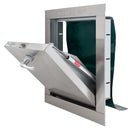 "R" Replacement Stainless Steel Trash Chute Door - Bottom Hinged - L Handle - Rubbish