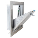 Universal Stainless Steel Trash Chute Door - Bottom Hinged - L Handle - Rubbish - Standard Trim
