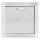 "W" Wilkinson Style Stainless Steel Trash Chute Door - Bottom Hinged - Thumb Latch - Rubbish - Standard Trim