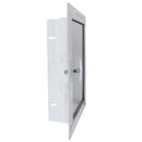 "M" Midland Style Stainless Steel Trash Chute Door - Side Hinged - T Handle - Linen - Standard Trim