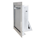 "U" Universal Stainless Steel Trash Chute Door - Bottom Hinged - T-Handle - Rubbish - Standard Trim