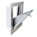 "U" Universal Stainless Steel Trash Chute Door - Bottom Hinged - T-Handle - Rubbish - Standard Trim