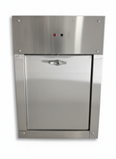 Midland Style Stainless Steel Trash Chute Door Electrical Interlock - Bottom Hinged - T Handle - Blank - Standard Trim, 120V