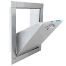 "W" Wilkinson Style Stainless Steel Trash Chute Door - Bottom Hinged - Thumb Latch - Rubbish - Standard Trim