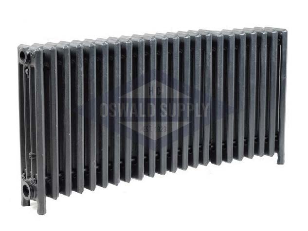 Cast Iron Radiator, Size: 4-7/16" Width x 19" Height x 38 1/2" Length - 22 Sections, 4 Tubes, Water/Steam, 2Oswald Supply