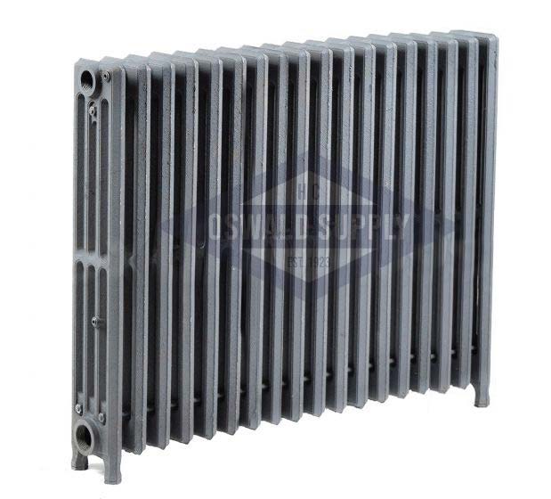 Cast Iron Radiator, Size: 4-7/16" Width x 25" Height x 31 1/2" Length - 18 Sections, 4 Tubes, Water/Steam - Oswald Supply