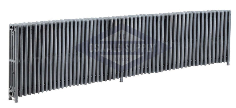 Cast Iron Radiator, Size: 4-7/16" Width x 25" Height x 94-1/2" Length - 54 Sections, 4 Tubes, Water/Steam Output, Custom Build (Non-Returnable) - Oswald Supply