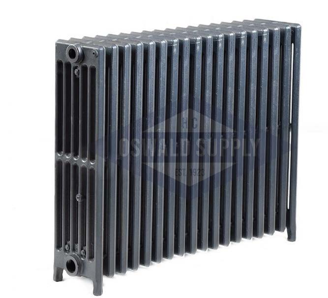Cast Iron Radiator, Size: 6-5/16" Width x 25" Height x 31 1/2" Length - 18 Sections, 6 Tubes, Water/Steam - Oswald Supply
