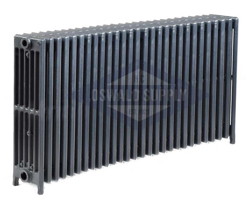Cast Iron Radiator, Size: 6-5/16" Width x 25" Height x 49" Length - 28 Sections, 6 Tubes, Water/Steam - Oswald Supply