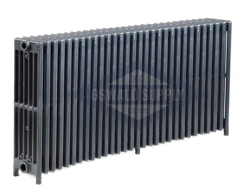 Cast Iron Radiator, Size: 6-5/16" Width x 25" Height x 52 1/2" Length - 30 Sections, 6 Tubes, Water/Steam - Oswald Supply