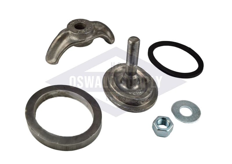 (PHH200CWR) 3-1/2 X 4-1/2, Forged Steel, Integral Bolt, Elliptical, Flat. Handhole Assembly, with Weld Ring. - Oswald Supply