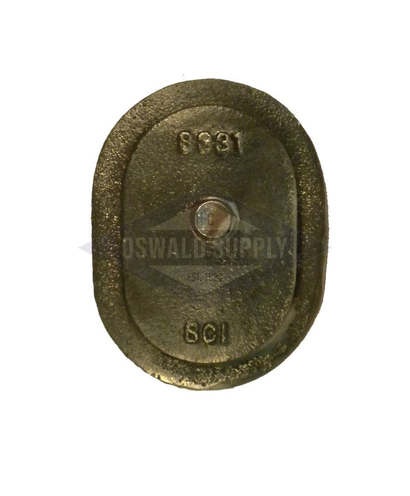 (PHH45) Superior Boiler Handhole Plate Only. 3 X 4-1/2, Obround, Flat, Cast Iron - Oswald Supply