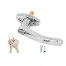 L Handle, ADA Approved Chrome Locking with V Spindle Midland Style with Keys and Hardware for Trash Chute and Linen Chute Doors - Free Ground Shipping - Oswald Supply