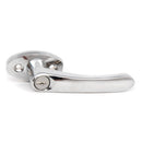 L Handle, ADA Approved Chrome Locking with V Spindle Midland Style with Keys and Hardware for Trash Chute and Linen Chute Doors - Free Ground Shipping - Oswald Supply