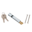 L Handle and Latch Set, Chrome Locking ADA Approved Reverse Mounting Handle with V- Spindle, Round Bolt/Plunger Latch with Keys and Hardware for Trash Chute and Linen Chute Doors - Free Ground Shipping - Oswald Supply