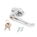 L Handle with lock and key, used with square type latch, ADA approved for Trash Chute and Linen Chute Doors - Free Ground Shipping - Oswald Supply